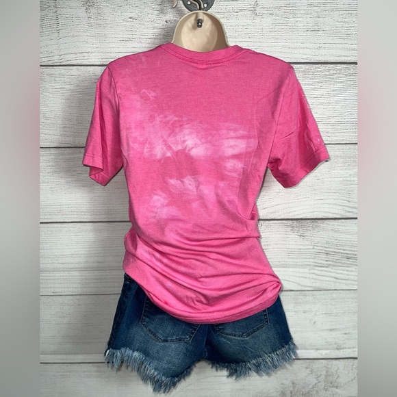 “In October we wear Pink” Bella Canvas Bleached Leopard Soft T Shirt 💗 - Picture 4 of 4